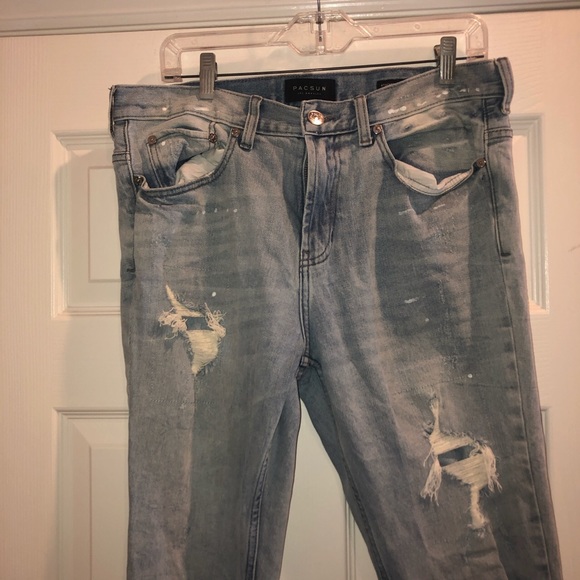 splatter ripped jeans